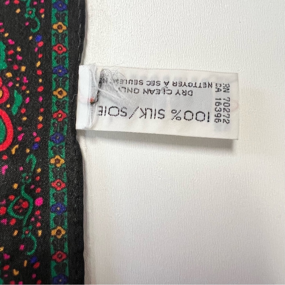 Vintage Liz Claiborne 100% Silk Scarf Paisley Long Oblong Retro 80s - Picture 3 of 5